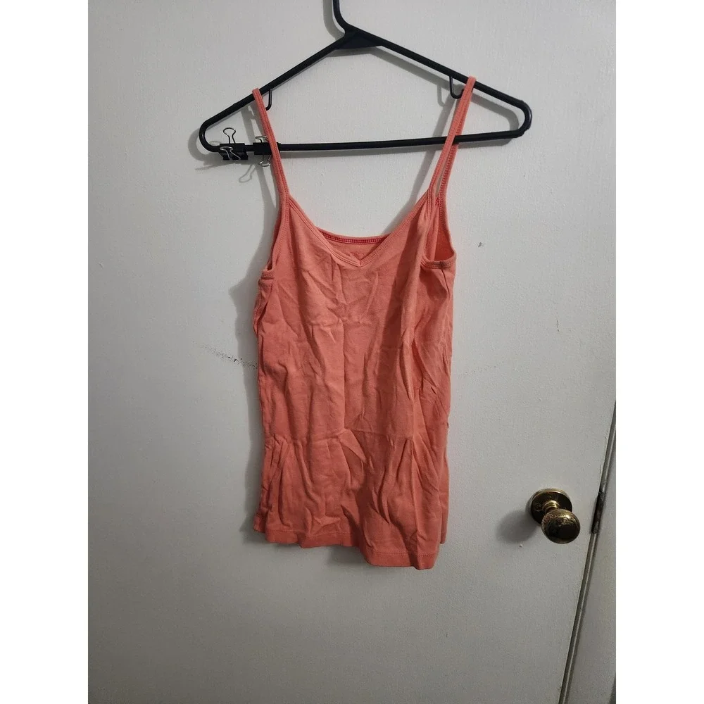 Old Navy Girls Coral Peach Cami Tank Top Spaghetti Strap V-Neck Size Medium M 8